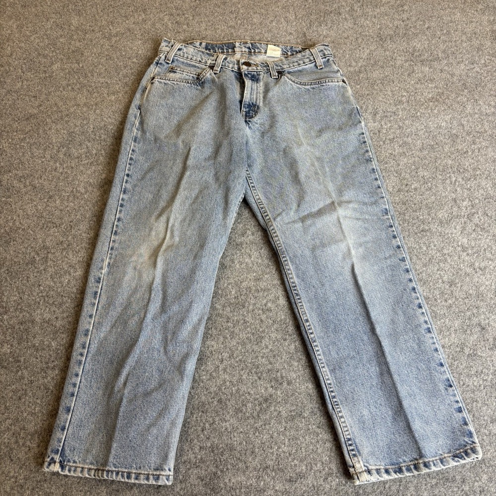 Levi Jeans 562 32x26 Boys Light Wash Y2K Denim Orange Tab